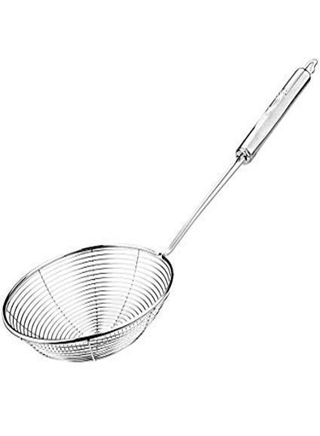 LSARI Stainless Steel Deep Fry/Mesh Strainer, 16 & 14 cm Diameter (Silver) Pack of 2 - Image 2